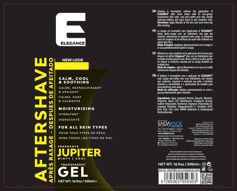 Elegance After Shave Lotion for Men, 500ml, Jupiter (Green), Real Shaving Relief, After Shave that Hydrates and Revitalizes your Skin, 16.9 Oz Jupiter Green)