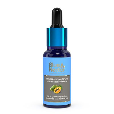 Blue Nectar Under Eye Serum with Plant-Based Niacinamide from Potato Starch &amp; Papaya | Dark Circles Serum with Advance Skin Firming Formula for Eyes Puffiness (17 Herbs, 1Fl OZ)