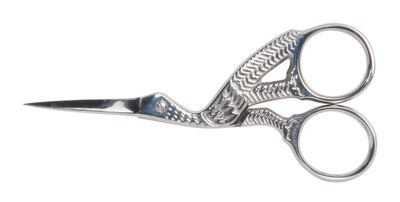 Diane Stork Scissors for Eyebrows, Silver, 3.75