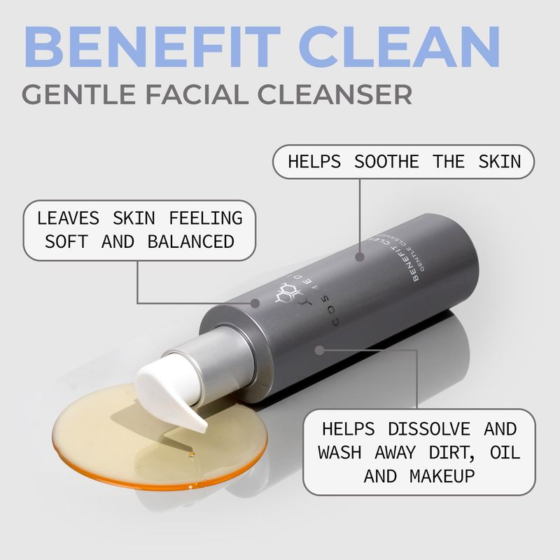 COSMEDIX Hydrating Face Wash for Women &amp; Men, Benefit Clean Gentle Cleanser Gel - Moisturizing Face Cleanser &amp; Pore Minimizer For All Skin Types - Facial Cleanser Makeup Remover for Glowing Skin