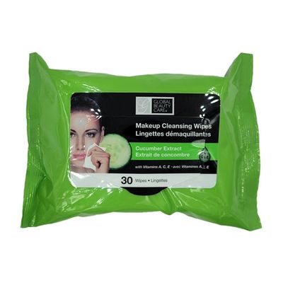 Global Beauty Care Cleansing Makeup Removal Wipes Bulk - Great for travel toiletries - 120 Count (4-Pack) (Cucumber)
