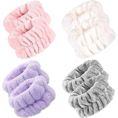 8Pcs Wrist Towels for Washing Face, Absorbent Microfiber Wrist Scrunchies for Girls Women&#39;s,Prevent Water from Spilling Down Your Arms
