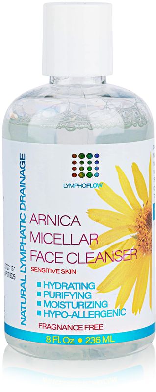 Arnica Montana Micellar Cleansing Water, Facial Cleanser &amp; Makeup Remover, Suitable for All Skin Types, Use for Natural Lymphatic Drainage, Reduces Face Puffiness, Daily Skin Care, 8 Fl Oz