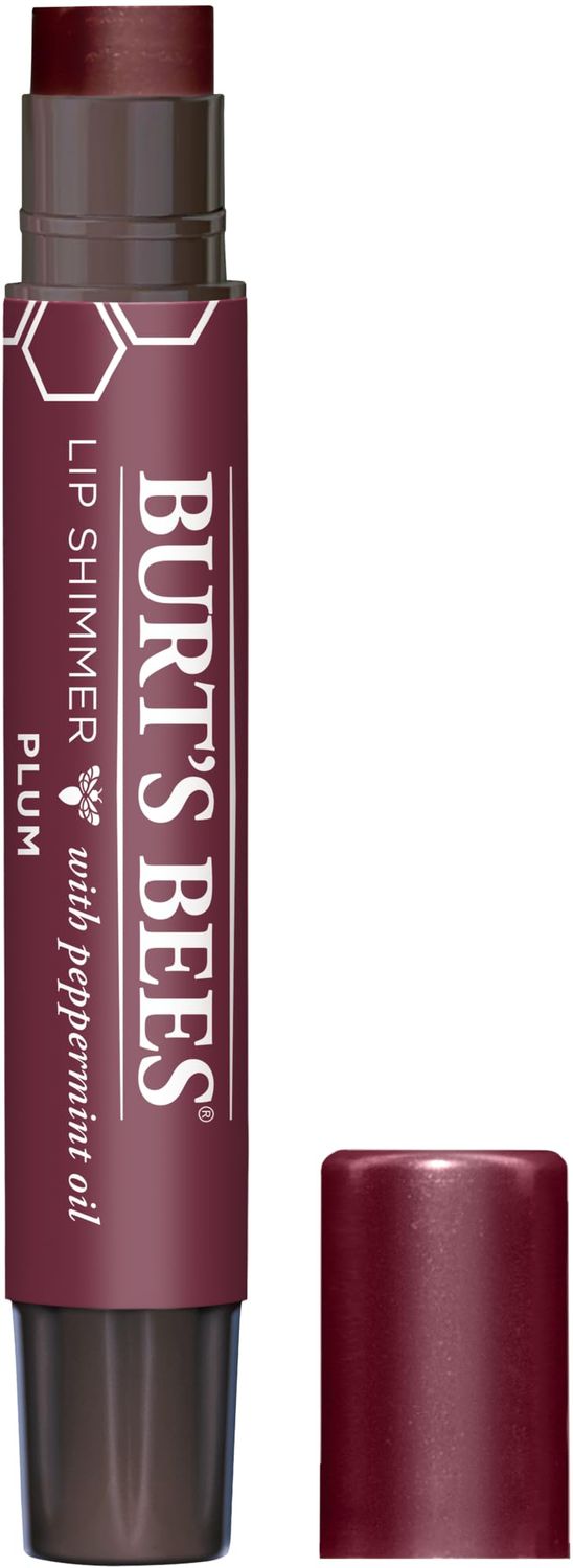 Burt&#39;s Bees 100% Natural Origin Moisturizing Lip Shimmer, Plum, 1 Tube (Package May Very)
