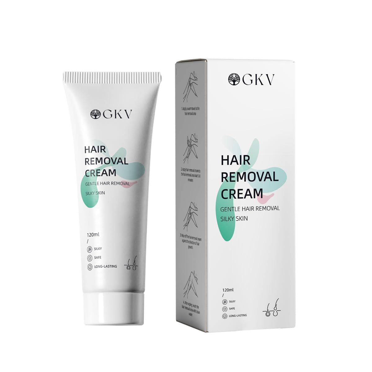 GKV-Hair Removal Cream Painless Body Hair Removal Gel Effectiv Depilatory Cream Painless Depilatory Cream For Women and Men Intimate Hair Removal Cream For Women Skin Friendly 4.06 Fl Oz