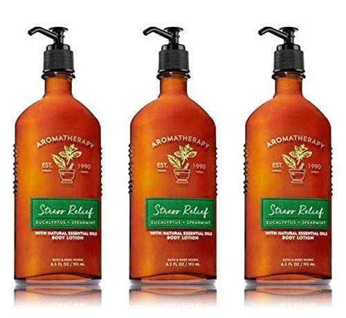 Bath &amp; Body Works Aromatherapy Stress Relief Eucalyptus Spearmint Lotion 6.7 Fl Oz Each (3 Pack)