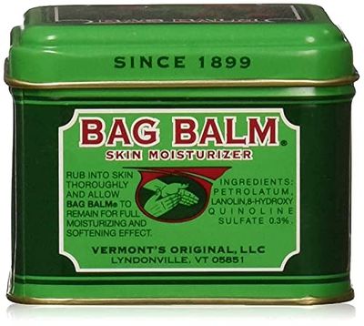 Bag Balm Skin Moisturizer - Full Body Hydrating Skin Care: Dry Hands, Lips, Face, Feet &amp; More - Unscented, Cruelty &amp; Paraben Free - Day &amp; Night, Men &amp; Women, Vermont&#39;s Original (4oz Tin, Made in USA)
