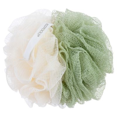 EcoTools Green 2-in-1 EcoPouf, Dual-Sided Shower Loofah Exfoliates &amp; Cleanses Skin, Made of Recycled Netting, Removes Dead Skin, Eco-Friendly Bath Accessory, Cruelty-Free, 6 Count (60g)