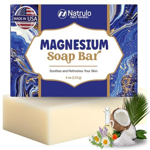 Dead Sea Magnesium Soap Bar - Deep Cleansing, Moisturizing Body Soap for Dry Itchy and All Skin Types - Shower Soap Soothes Muscles and Joints - All-Natural Exfoliating Face and Body Wash Made in USA