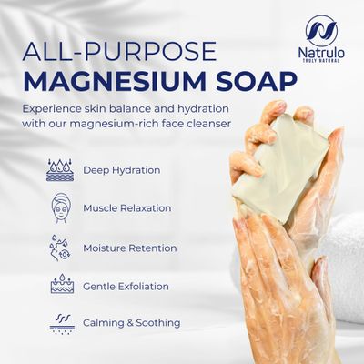Dead Sea Magnesium Soap Bar - Deep Cleansing, Moisturizing Body Soap for Dry Itchy and All Skin Types - Shower Soap Soothes Muscles and Joints - All-Natural Exfoliating Face and Body Wash Made in USA