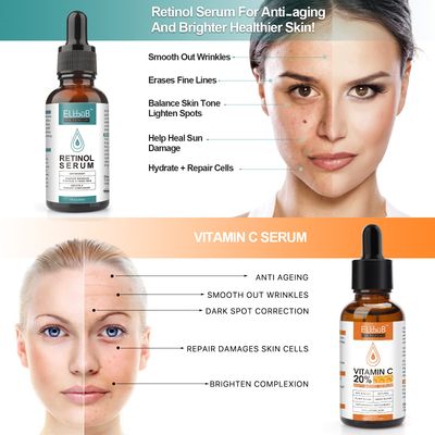 Day-Night Anti Aging Vitamin C Serum Retinol Serum For Face with Retinol &amp; Amino Acids - Boost Skin Collagen,Hydrate &amp; Plump Skin Facial Serum