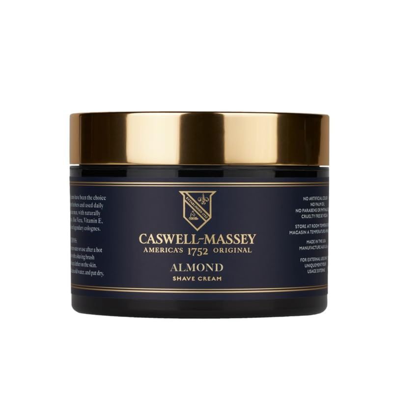 Caswell-Massey Heritage Almond Shave Cream, Natural Mens Shaving Cream for Smooth Beard Shaving, Soothing for Sensitive Skin, USA Made, 8 Fl Oz