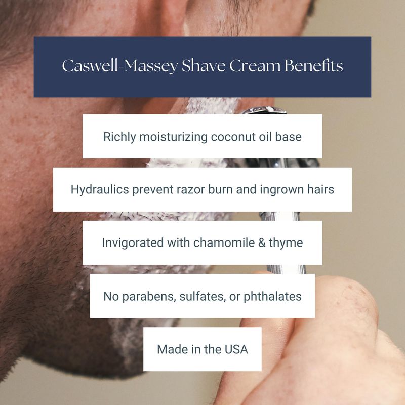 Caswell-Massey Heritage Almond Shave Cream, Natural Mens Shaving Cream for Smooth Beard Shaving, Soothing for Sensitive Skin, USA Made, 8 Fl Oz