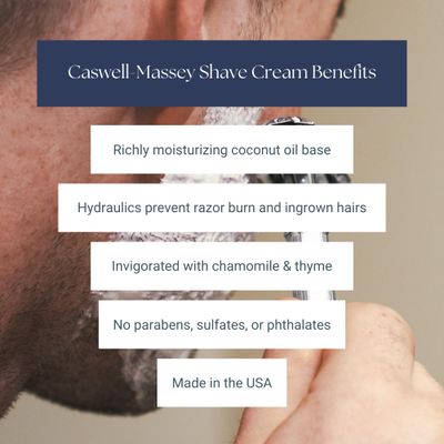 Caswell-Massey Heritage Almond Shave Cream, Natural Mens Shaving Cream for Smooth Beard Shaving, Soothing for Sensitive Skin, USA Made, 8 Fl Oz