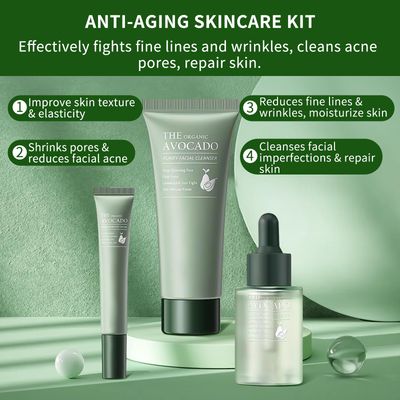 Avocado Skin Care Set, Skincare Gifts Kits For Hydrating Skin, Anti Aging Facial Kit For Women With Facial Cleanser, Toner, Face Serum, Lotion, Face Cream, Eye Cream. (6 Pieces)