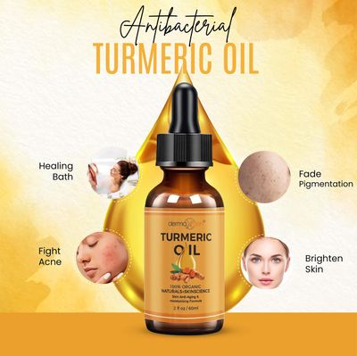 DERMAXGEN Turmeric Oil + Organic Moisturizer & Reduce Acne, Dark Spot Remover, Clear skin Tone, Hydrate Dull & Dry Skin, Anti Aging Skin Care Glow Oil for Face, Neck & Eye (2 FL OZ/60 ML)