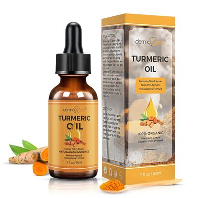 DERMAXGEN Turmeric Oil + Organic Moisturizer &amp; Reduce Acne, Dark Spot Remover, Clear skin Tone, Hydrate Dull &amp; Dry Skin, Anti Aging Skin Care Glow Oil for Face, Neck &amp; Eye (2 FL OZ/60 ML)