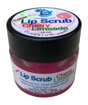 Diva Stuff Ultra Hydrating Lip Scrub for Soft Lips, Gentle Exfoliation, Moisturizer &amp; Conditioner, Cherry Limeade -  oz (Made in the USA)