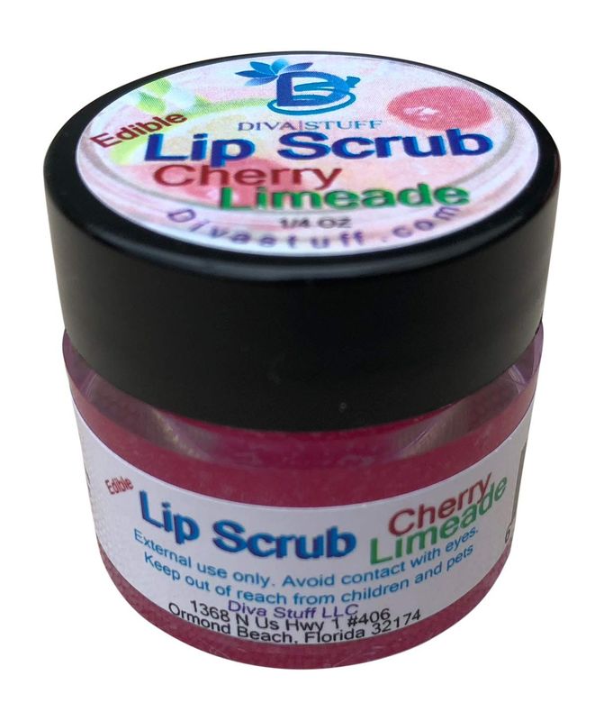 Diva Stuff Ultra Hydrating Lip Scrub for Soft Lips, Gentle Exfoliation, Moisturizer &amp; Conditioner, Cherry Limeade -  oz (Made in the USA)