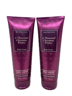 Bath &amp; Body Works Ultimate Hydration Body Cream For Women 8 Fl Oz 2- Pack (A Thousand Christmas Wishes)