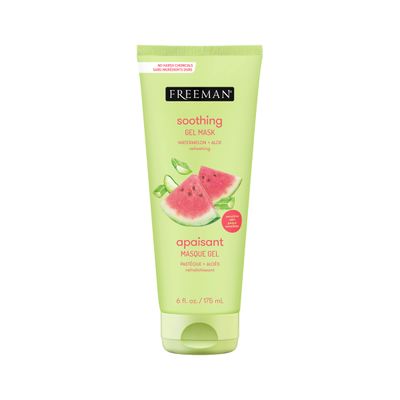 Freeman Soothing Watermelon &amp; Aloe Gel Facial Mask, Hydrates, Nourishes, &amp; Soothes Irritated Skin, Cooling, Calming Gel Face Mask, For Sensitive &amp; Break-Out Prone Skin, 6 fl.oz. Tube, 1 Count