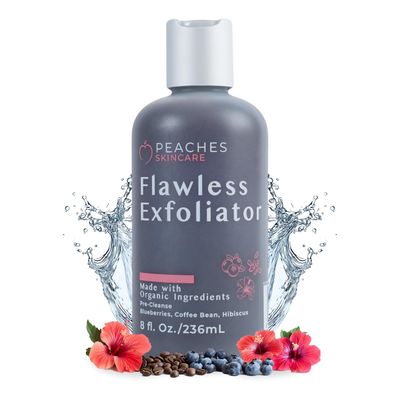 Exfoliating Face Wash (8 oz) - Vegan Face Exfoliator Scrub with Blueberry, Coffee Bean, Vitamin C - Gentle Facial Exfoliator - Facial Scrub Exfoliator for All Skin Types - *Flawless Exfoliator*