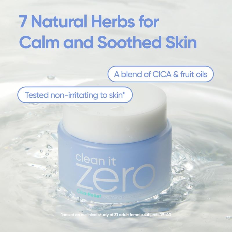 BANILA CO Clean it Zero Calming Cleansing Balm - Korean Makeup Remover for Sensitive Skin - Vegan &amp; Made with Centella Asiatica + Madecassoside - 100ml/3.38 fl oz