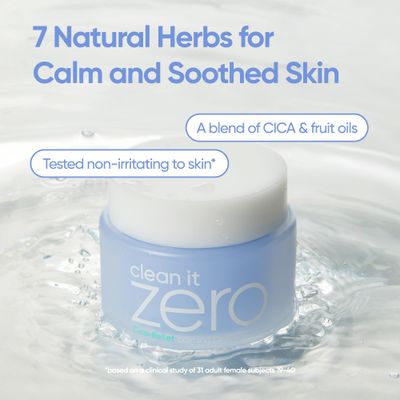 BANILA CO Clean it Zero Calming Cleansing Balm - Korean Makeup Remover for Sensitive Skin - Vegan &amp; Made with Centella Asiatica + Madecassoside - 100ml/3.38 fl oz