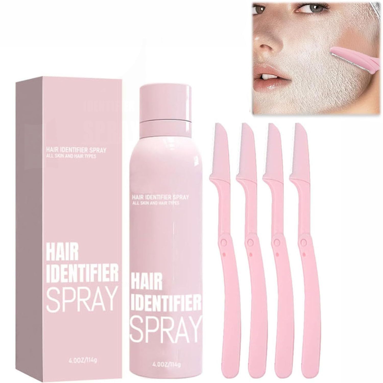 Hair Identifier Spray for Face Shaving,Moisturizing and Skin Care Dermaplaner Spray,Hair Identifier Spray For Face(1 BOX)