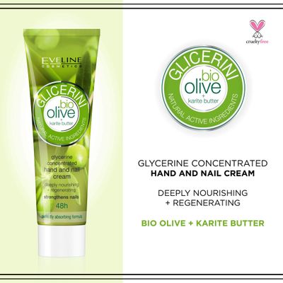 GLYCERINE HAND AND NAIL CREAM BIO OLIVE + KARITE BUTTER