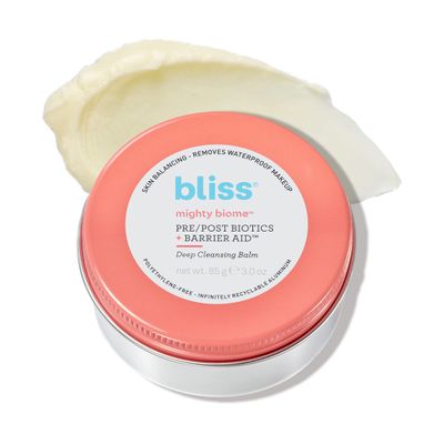 Bliss Mighty Biome Deep Cleansing Balm - 3.0 Oz - Dissovlves Waterproof Makeup &amp; Impurities - Pre/Post Biotics + Barrier Aid - Antioxidants Balance Skin Barrier - Clean - Vegan