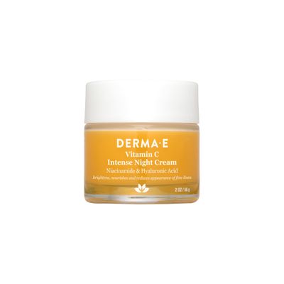 DERMA-E Vitamin C Intense Night Cream - Brightening and Hydrating Facial Skin Renewing Cream - Anti-Aging Overnight Facial Moisturizer, 2 oz