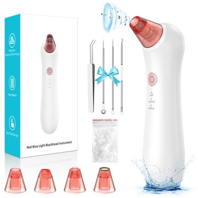 Blackhead Remover Pore Vacuum, Pore Extractor &amp; Blackhead Removal Tools. Features 3 Adjustable Modes and 4 Probes for Removing blackheads, Whiteheads, and Acne. Deeply Cleans The Skin