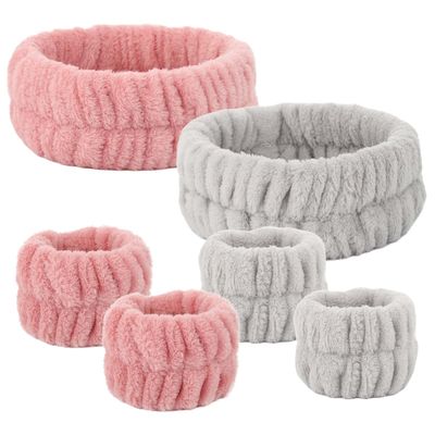 Acenail Spa Headband for Washing Face Makeup Head Band Skincare Headbands Fuzzy Wrist Bands Soft Facial Hair Bands Coral Fleece Towel Hair Band Shower Skin Care Head Bands Face Wash Headbands for