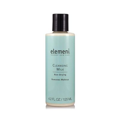 elemeni Skin Care Cleansing Milk - Vegan Organic Makeup Remover | pH Balanced Facial Cleanser Removes Dirt &amp; Impurities | Oil Free Eye Makeup Remover &amp; Gentle Cleanser for Sensitive Skin, 4.2 Fl Oz