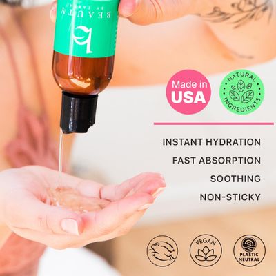 Beauty by Earth Aloe Vera Gel - USA Made with Natural &amp; Organic Ingredients, Pure Aloe Vera Plant Gel for Face Mask, Hair &amp; Skin with Vitamin C &amp; E, Soothing and Cooling for After Sun Care