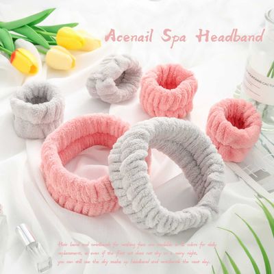 Acenail Spa Headband for Washing Face Makeup Head Band Skincare Headbands Fuzzy Wrist Bands Soft Facial Hair Bands Coral Fleece Towel Hair Band Shower Skin Care Head Bands Face Wash Headbands for