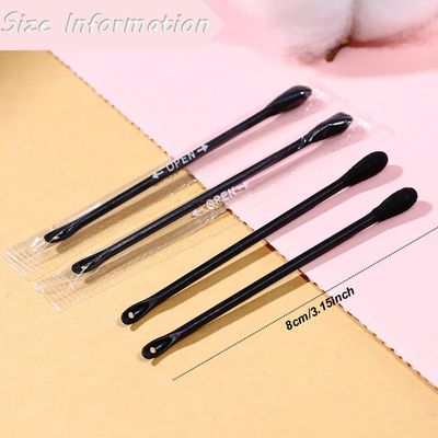 Doromy 200Pcs Plastic Disposable Blackhead Remover Double-Headed Comedones Extractor Black Pimple Popper Tool Acne Removal Stick Cotton Swab Beauty Tool