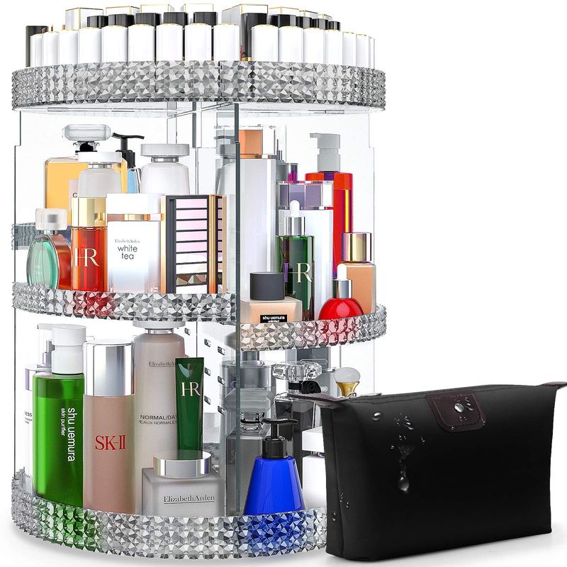 Awenia Makeup Organizer 360-Degree Rotating Plus Size, Adjustable Makeup Storage, 7 Layers Large Capacity Cosmetic Storage Unit,Fits Different Types of Cosmetics and Accessories with Makeup Bag