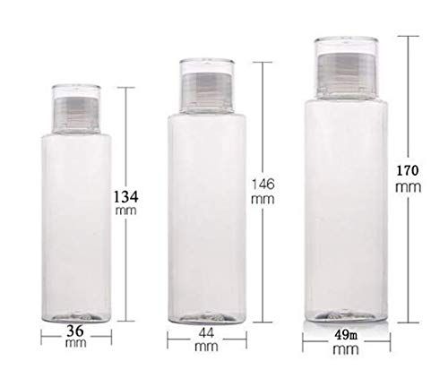3PCS 250ml/8.5oz Empty Clear Plastic Soft Squeeze Bottle With Flip Cap Refillable Cosmetic Makeup Travel Sample Packing Tube Container Jars for Cosmetic Bath Shower Gel Lotion Liquid Shampoo