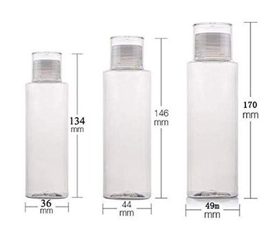 3PCS 250ml/8.5oz Empty Clear Plastic Soft Squeeze Bottle With Flip Cap Refillable Cosmetic Makeup Travel Sample Packing Tube Container Jars for Cosmetic Bath Shower Gel Lotion Liquid Shampoo
