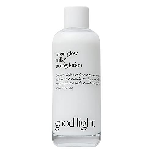 Good Light Moon Glow Milky Toner, Ultra-Light Facial Toner, Non-Comedogenic Face Moisturizer, Hydrates and Sheds Dead Skin Cell, Niacinamide Brightening Toner with Ceramides and AHAs, (3.38 fl oz)