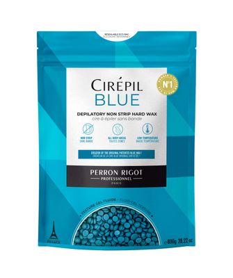 Cirepil - Blue - 800g Wax Beads - Unscented for Sensitive Skin - Disposable Blue Wax Refill - Fluid Gel Texture, Easy Removal, Peel-Off - No Strip Needed