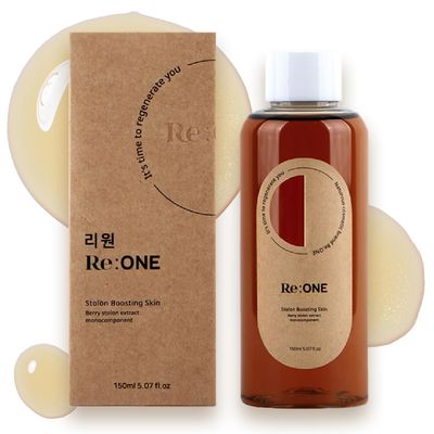 [Re:ONE] Korean Vegan Toner 5.07 Fl Oz, Simple Ingredients, Hydration &amp; Moisturizing for Dry Skin | Strawberry Essence, Korean Skincare, Vegan, Eco-Friendly, upcycling, Alcohol Free, Fragrance Free