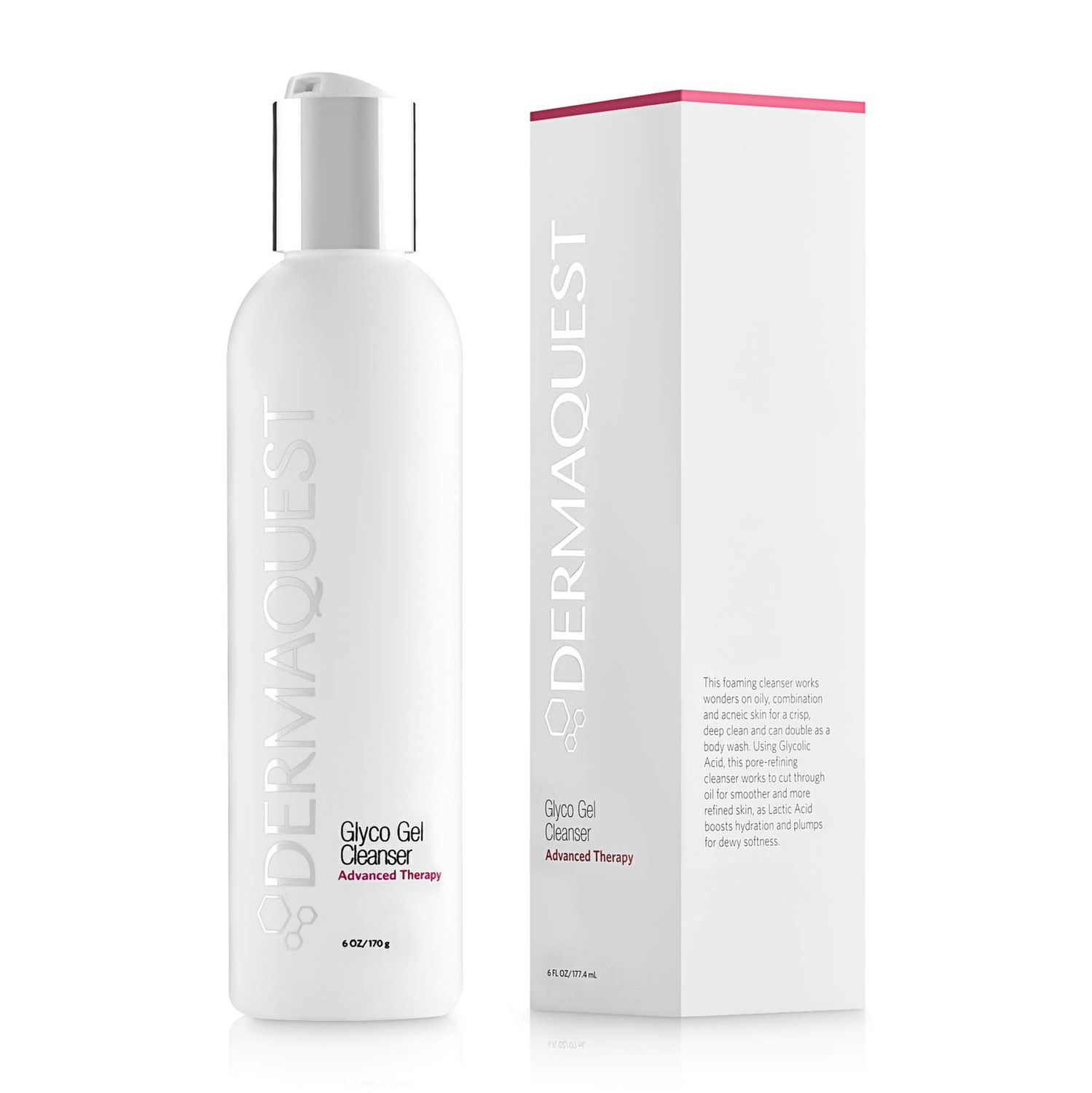 DermaQuest Advanced Therapy Foaming Glyco Gel Based Cleanser with 15% Glycolic Acid &amp; Lactic Acid - Deep Cleansing Daily Face Wash for Oily Skin and Papular Acne (6 oz)