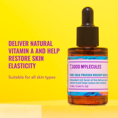 Good Molecules Pure Cold-Pressed Rosehip Seed Oil - Moisturizing, Anti-Aging Facial Oil to Plump, Balance, Hydrate - Natural Skincare for Face