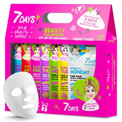7DAYS Face Masks Skincare Gift Set | Facial Masks Beauty Gift Set for Women | Sheet Masks Set Moisturising, Brightening, Nourishing, Hydrating, Soothing, Refreshing, 8 pcs