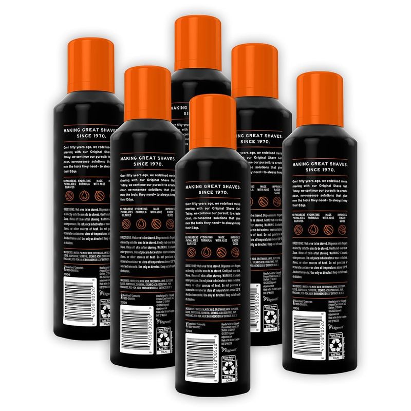 Edge Shave Gel for Men Sensitive Skin - 7 Ounce (Pack of 6) by Edge
