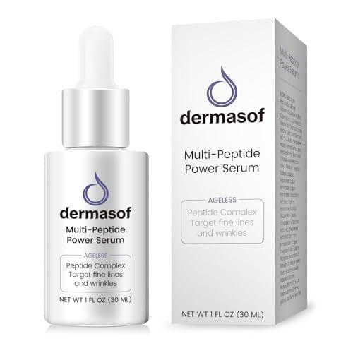 DERMASOF Multi Peptide Power Serum,Hyaluronic Acid Peptides Serum for Face,Anti Aging Serum for Smooths Lines and Wrinkles,Hydrating Serum to Plump and Repair Dry Skin,Made in USA;1 Fl Oz(30ml)