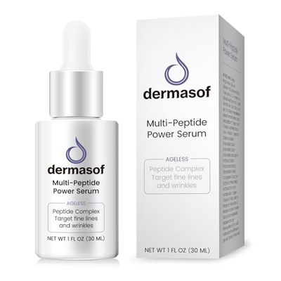 DERMASOF Multi Peptide Power Serum,Hyaluronic Acid Peptides Serum for Face,Anti Aging Serum for Smooths Lines and Wrinkles,Hydrating Serum to Plump and Repair Dry Skin,Made in USA;1 Fl Oz(30ml)